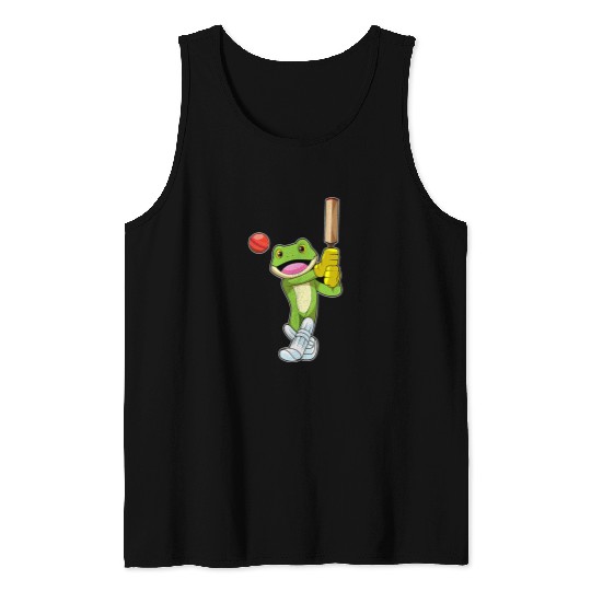 Frog Pet Cricket Cricket bat Sports Tank Tops