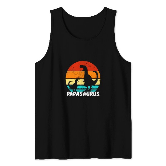 Dinosaur Pet Papasaurus Retro vintages T rexs Papa Saurus for Men Tank Tops