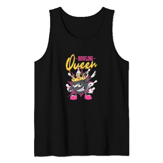 Sport Bowling Ball Women Bowler Bowling Queen Tank Tops