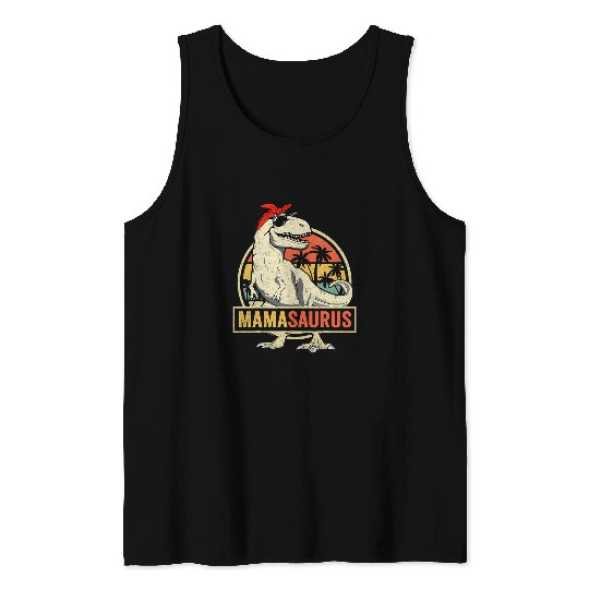Dinosaur Pet Mamasaurus Trex Dinosaur Funny Mama Saurus Family Matching Tank Tops