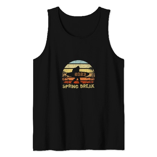 Bigfoot Pet Retro Its Bigfoot SPRING BREAK bests Surfing Trip Ever Tank Tops