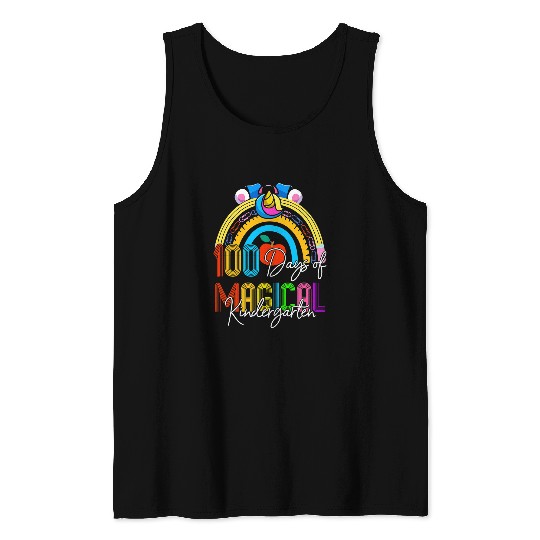 Unicorn Pet 100 Days of School Kindergarten Magical Rainbow Tank Tops