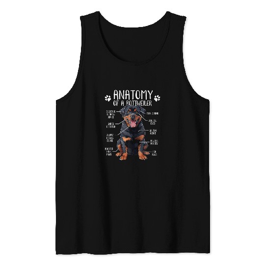 Rottweiler Pet Funny Anatomy Rottweiler Dog Owner Rottie Dad Mom Pet Lover Tank Tops