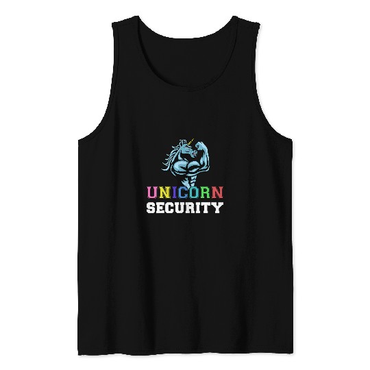 Unicorn Pet Security Muscles Funny Dad Brother Costume Party Men Tank Tops