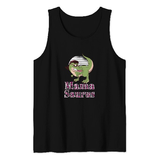 Dinosaur Pet MamaSaurus TRex Funny Mama Saurus Dinosaurs Leopard 2 Tank Tops