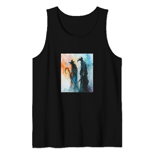 bests Friend Grim Reaper and Plague Doctor Healing Duo Art 23 Tank Tops
