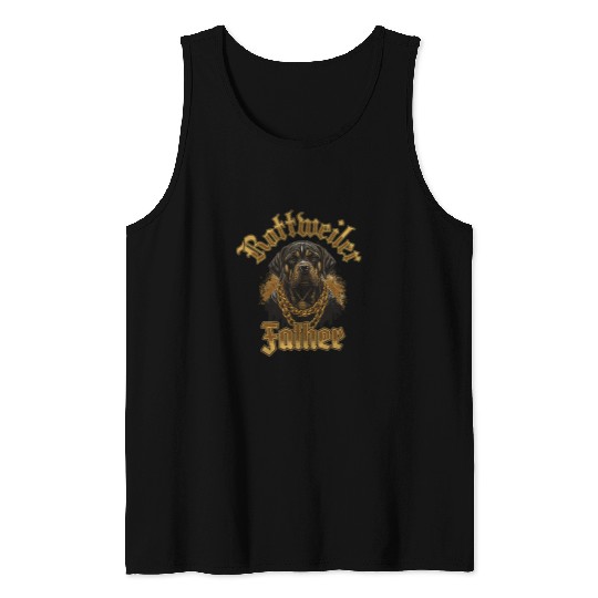 Rottweiler Pet Father Funny Rottie Dogfather Dog Owner Lover Men Tank Tops