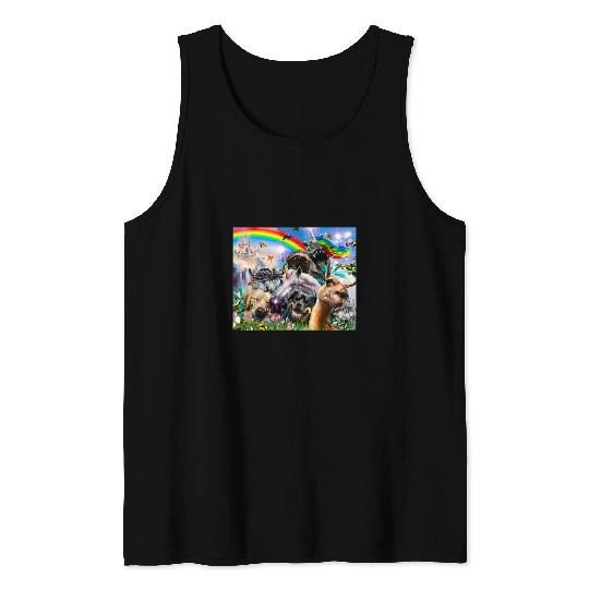 Unicorn Pet Dinosaur Dino Unicorn Rainbow Unicorn Dog Cat Turtle Dinosaur Tank Tops