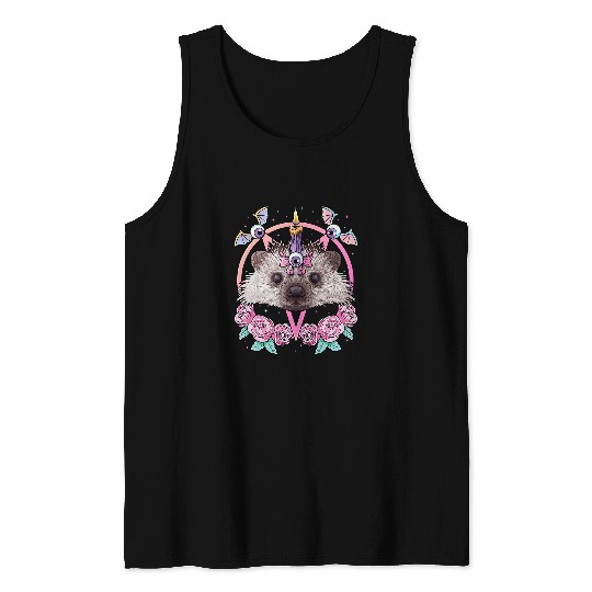 Hedgehog Pet Pastel Goth Hedgehogs Pagan Creepy Menhera Hedgehog Tank Tops