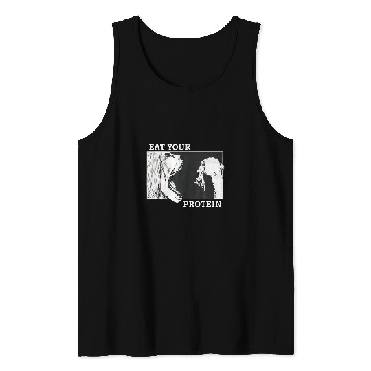 Eat Your Protein Anime Gym Pump Bodybuilding Fitness 21 Tank Tops