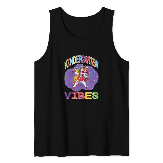 Unicorn Pet Kids Kindergarten Vibes  Unicorn First Day Of School Tank Tops
