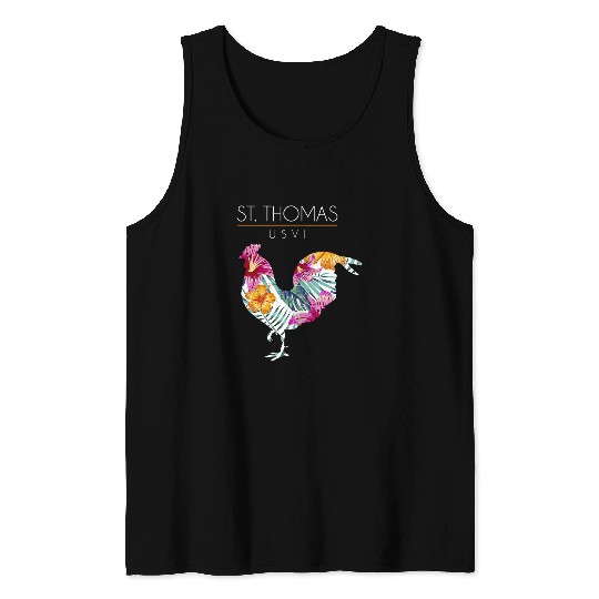 Chicken Pet St Thomas USVI Flower Hibiscus Chicken Lover Souvenir 0 Tank Tops