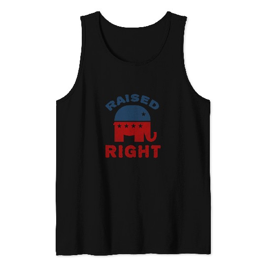 Elephant Mammal Raised Right Republican  Conservative Tank Tops