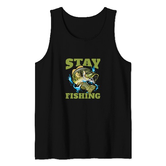 Fishing Fun Funny Fisherman Angler Angling Trout Fishing Tank Tops