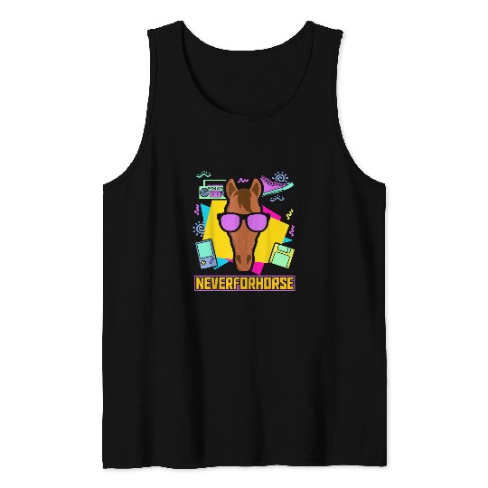 Horse Pet Neverforhorse Pony Horse 90s Tank Tops