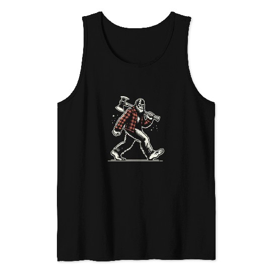 bigfoots Sasquatch Woodworking Lumberjack Logger Print Design 21 Tank Tops
