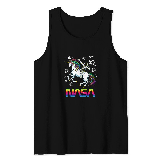 Unicorn Pet Kids NASA Astronaut Unicorn Rainbow Planets Worm Logo Tank Tops