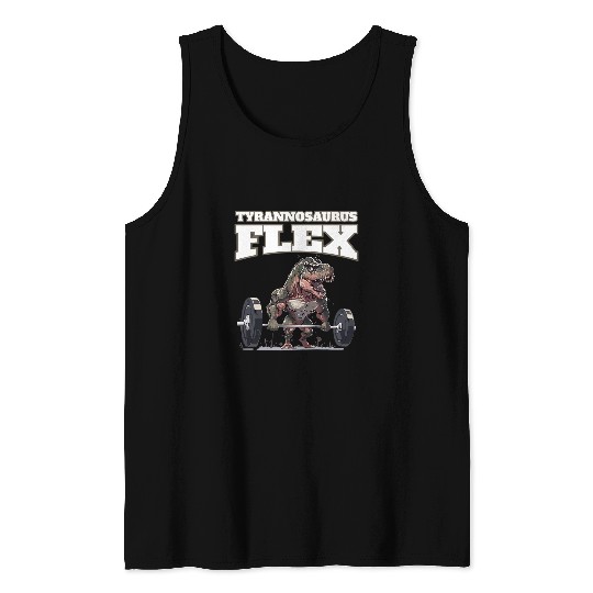 Dinosaur Pet Fitness Bodybuilding Funny Dino TRex Tyrannosaurus Flex 54 Tank Tops
