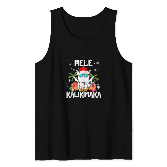 Unicorn Pet Mele Kalikimaka Merry xmass Light Santa Hawaiian Tank Tops