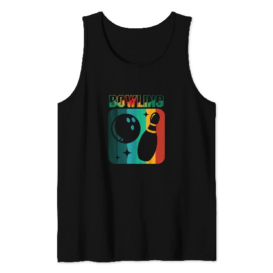 Sport Bowling Retro Bowling Bowling Alley Bowling Pin Bowler Tank Tops