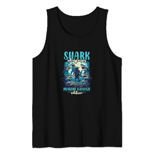 Shark Pet Whisperer Design Biologist Tank Tops