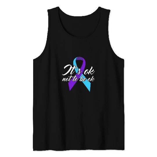 suicides Prevention 988 Ribbon ok not to be ok suicides awareness depression mental health Tank Tops