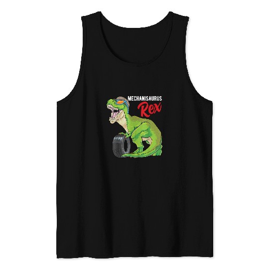 Dinosaur Pet Funny Horse Mechanisaurus rexs Mechanic Dinosaur T rexs Horsepower Torque 4 Tank Tops