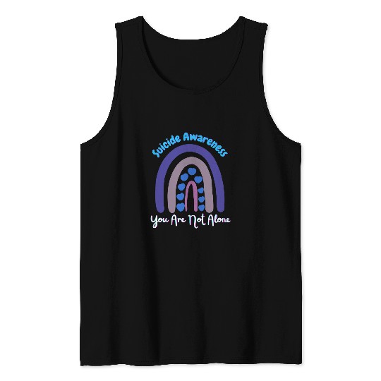 suicides Prevention 988 Ribbon Prevention Rainbow You Are Not Alone Love Tank Tops