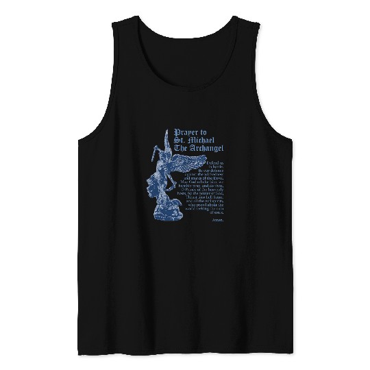 Saint Michael the Archangel Prayer Catholic Christian Pastor Tank Tops
