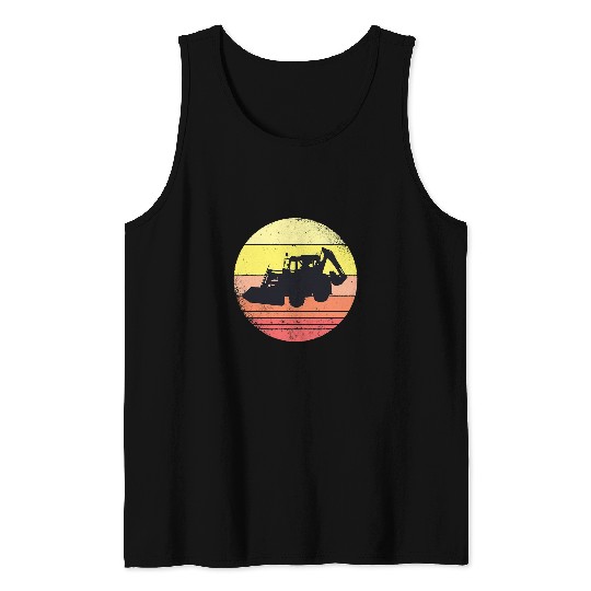 Excavator Fun Awesome Backhoe Construction Vehicles for Builder and Worker Tank Tops