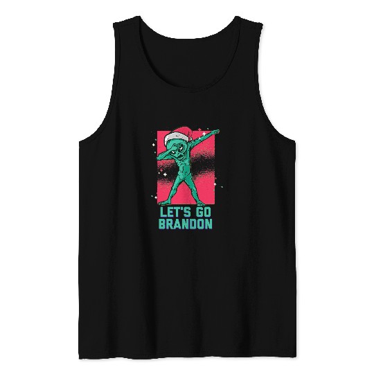 Aliens UFO UFO Impeach Biden Santa Conservative Christmas Tank Tops