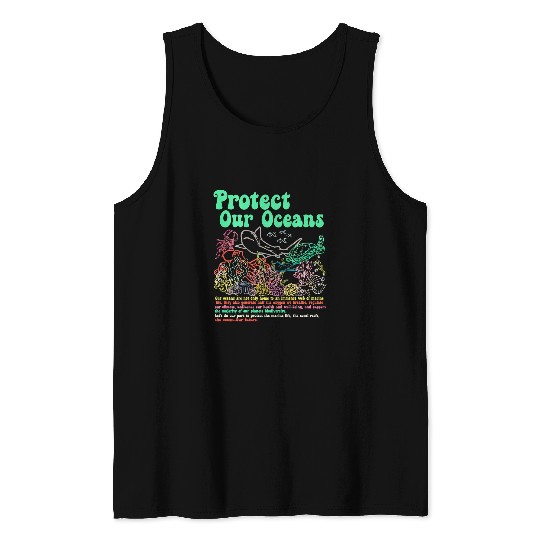 Shark Pet Respect The Locals Protect Our Oceans Shark Surfing Back Tank Tops