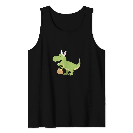 Dinosaur Pet Tyrannosaurus Dinosaur Easter Eggs Bunny For Cool Family Tank Tops