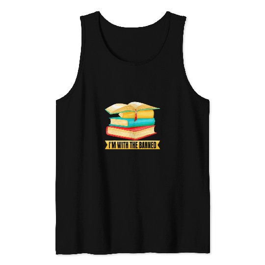 Im with The Banned Books Librarian Tee Book Lovers Tank Tops