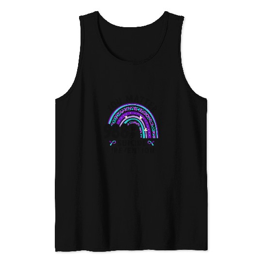 suicides Prevention 988 Ribbon Rainbow You Matter 988 suicides Prevention Awareness Ribbon 21 Tank Tops