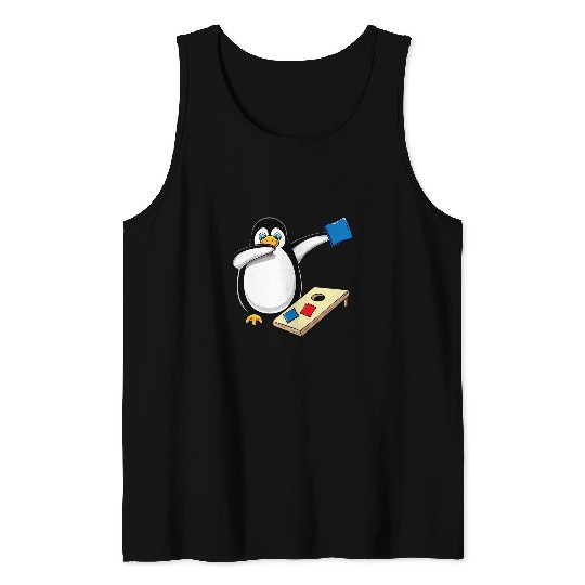 Penguin Pet Penguin Cute Girls Cornhole Toss Boys Corn Hole Team Tank Tops