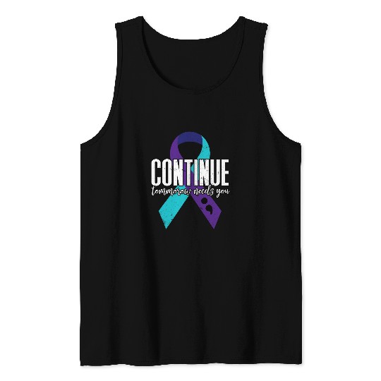 suicides Prevention 988 Ribbon Ribbon Continue Tomorrow Needs You Tank Tops