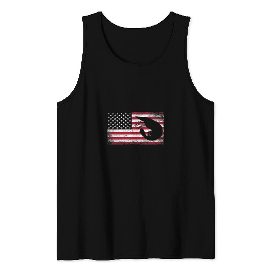 Fishing Fun Shrimp Gift Seafood 4th of July Gift American Flag USA 2Fishing 5 5 Tank Tops