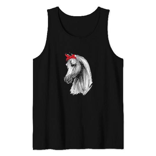Horse Pet Red Bandana Polka Dot Horse Let Them Know You Love Horses Tank Tops
