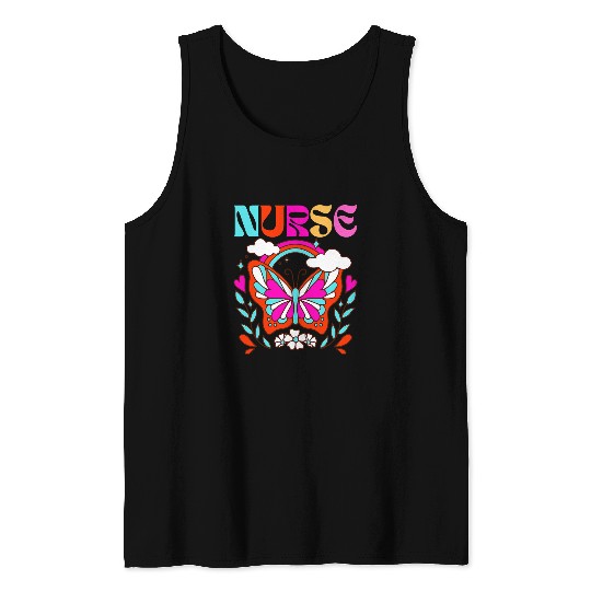 nurses Job Groovy Nicu Icu Retro nurses Happy nurses Week School Tank Tops