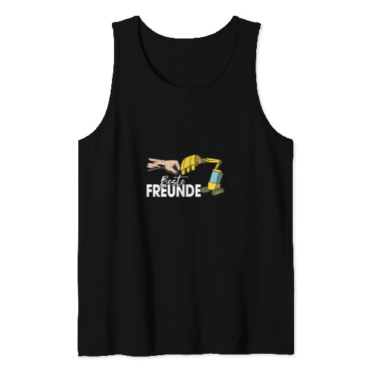 Excavator Fun bests Friends Construction Workers Construction Site Digger Drivers 1 Tank Tops