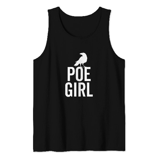 Book Fun Edgar Allan Poe Funny Poe Girl Hipster Bookworm Book Nerd Tank Tops