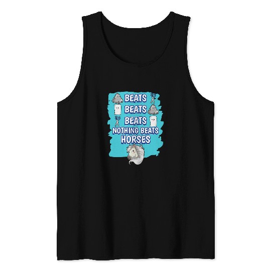 Horse Pet Nothing Beats Horses Rock Paper Scissors Game Horse Tank Tops