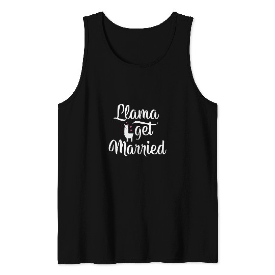 Llama Pet Get Married Funny Bachelorette Party Wedding Tank Tops