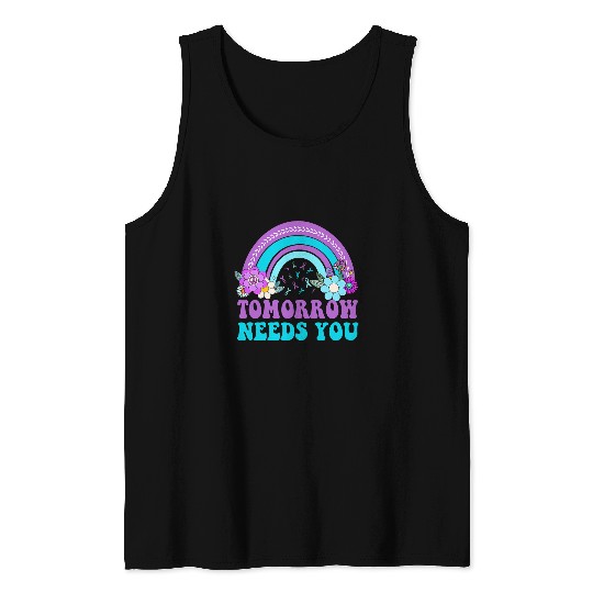 suicides Prevention 988 Ribbon Rainbow Tomorrow Needs You Tank Tops