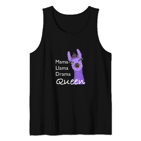 Llama Pet design mama llama drama queen Tank Tops