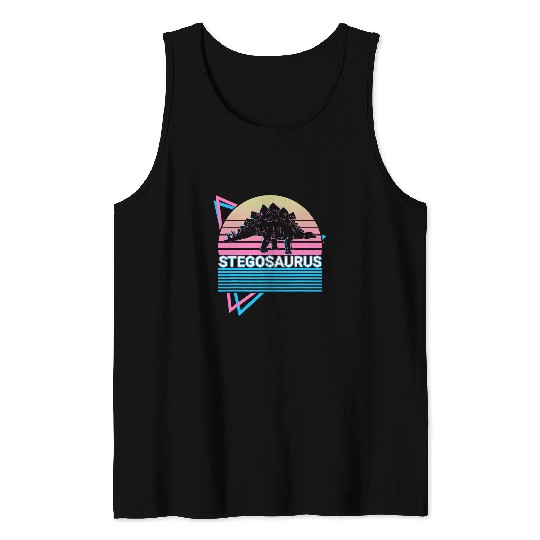 Dinosaur Pet Stegosaurus Dinosaur Retro Tank Tops