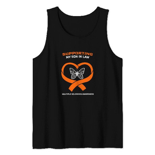 Multiple Sclerosis Ribbon Gifts Butterfly Son In Law Tank Tops