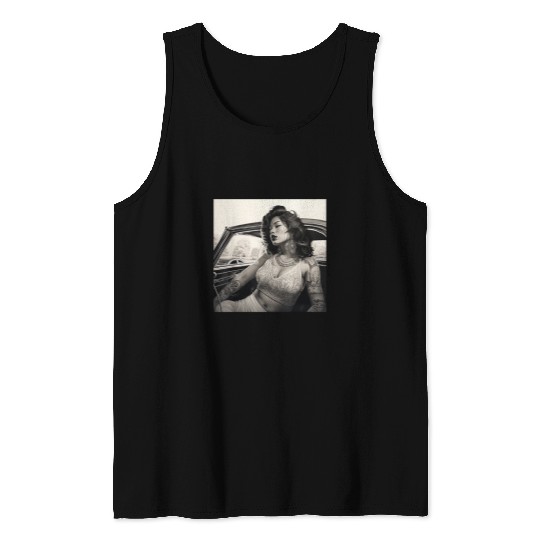 Chicano Art Lowrider Pin up Chicana Model Mexican Design Tank Tops