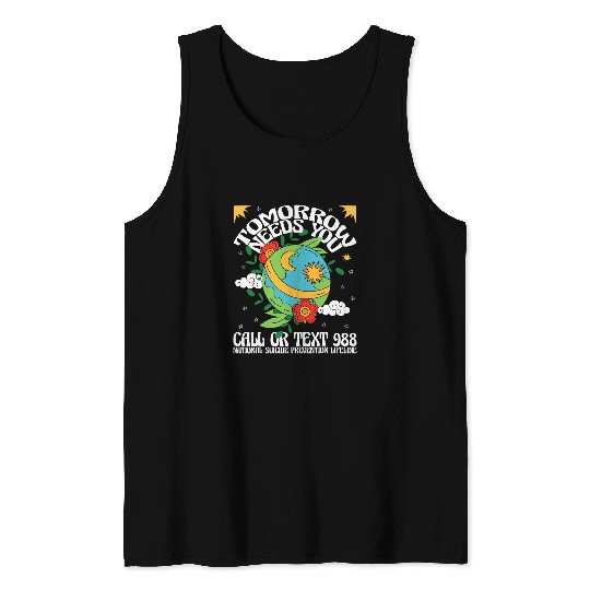 suicides Prevention 988 Ribbon Retro Tomorrow Needs You 988 suicides Prevention Awareness 10 Tank Tops